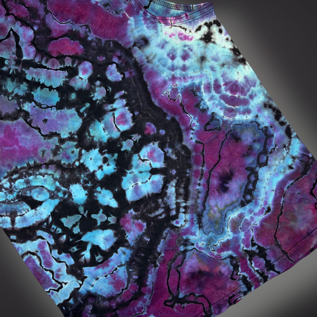 Adult Small - Geode Reverse Dye Tank - Abalone Shell