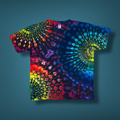 Stained Glass Reverse - Dark Rainbow - Kids Medium Short Sleeve T-Shirt