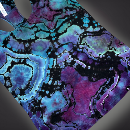 Women's Large - Geode Reverse Dye Racerback Tank - Abalone Shell