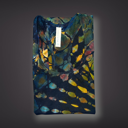 Women's Large - Stained Glass Reverse Dye Racerback Tank - Fall Tones