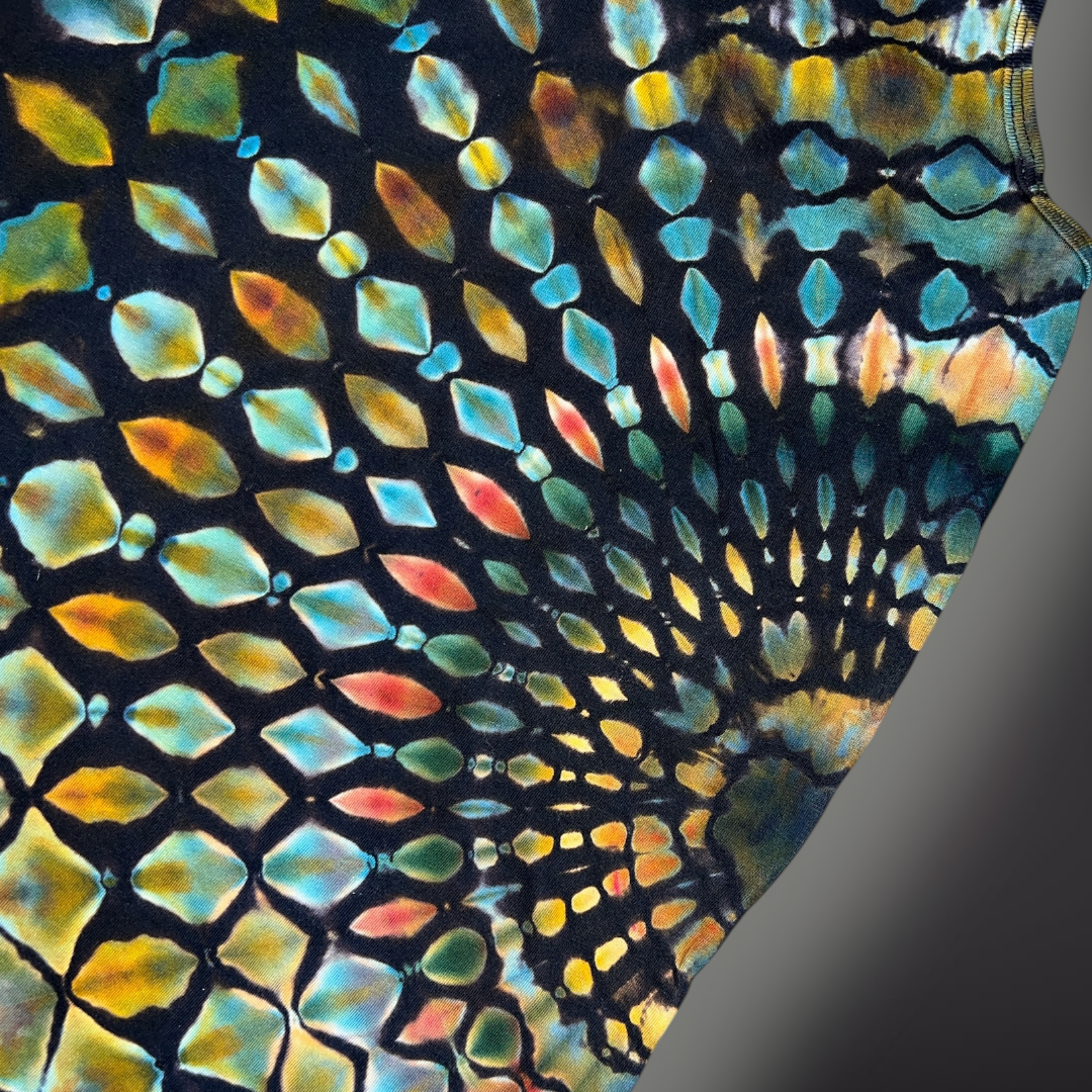 Women's Medium - Stained Glass Reverse Dye Racerback Tank - Fall Tones