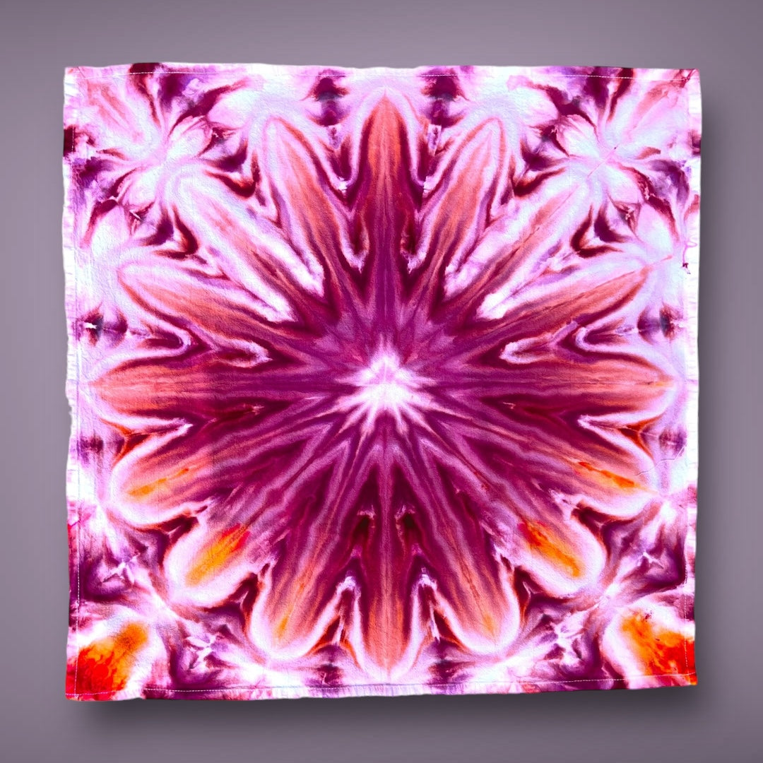 Spiced Violet Flower Mandala Flour Sack Towel