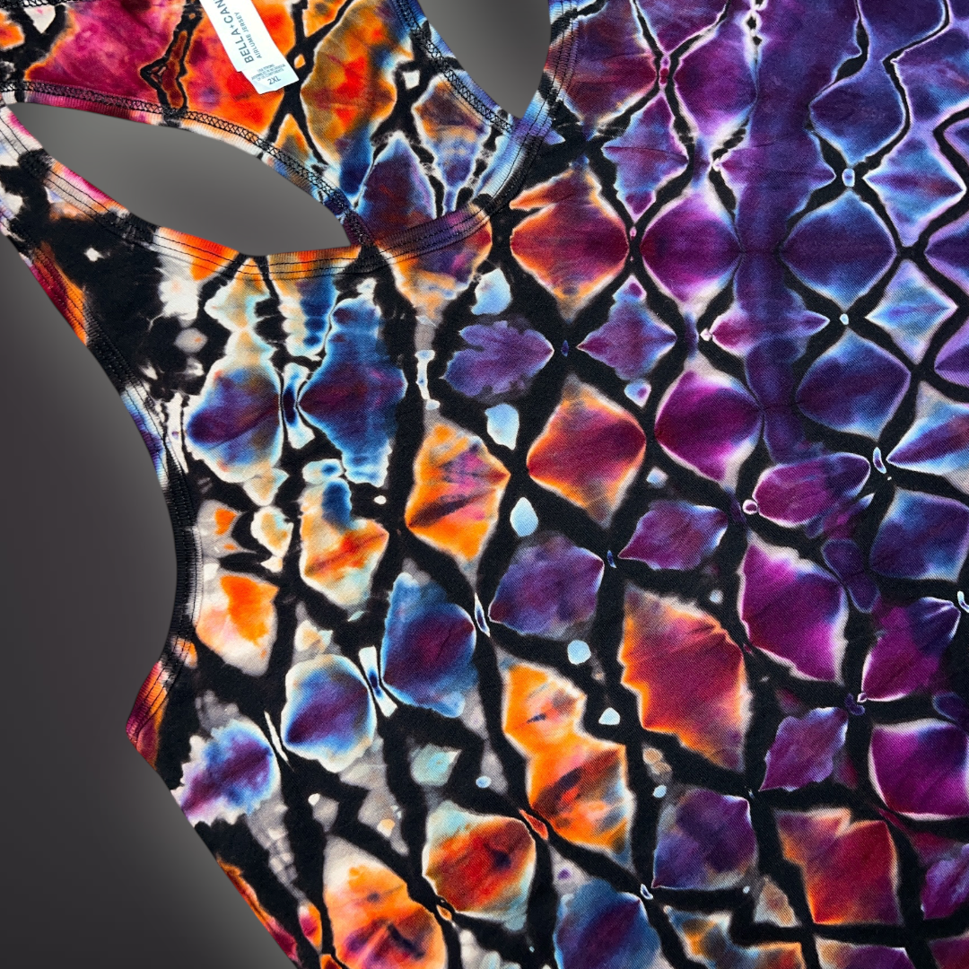 Women's 2XLarge - Stained Glass Reverse Dye Racerback Tank - My Favorite Colorset Ever!