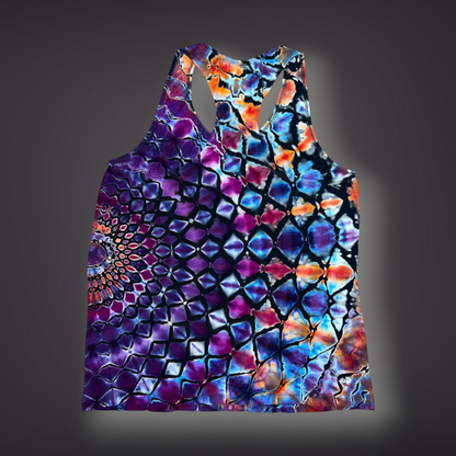 Women's XLarge - Stained Glass Reverse Dye Racerback Tank - My Favorite Colorset Ever!