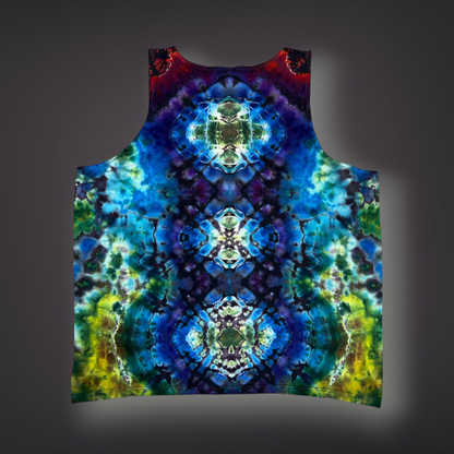 Adult XXLarge - Tribal Reverse Dye Tank - Dark Rainbow