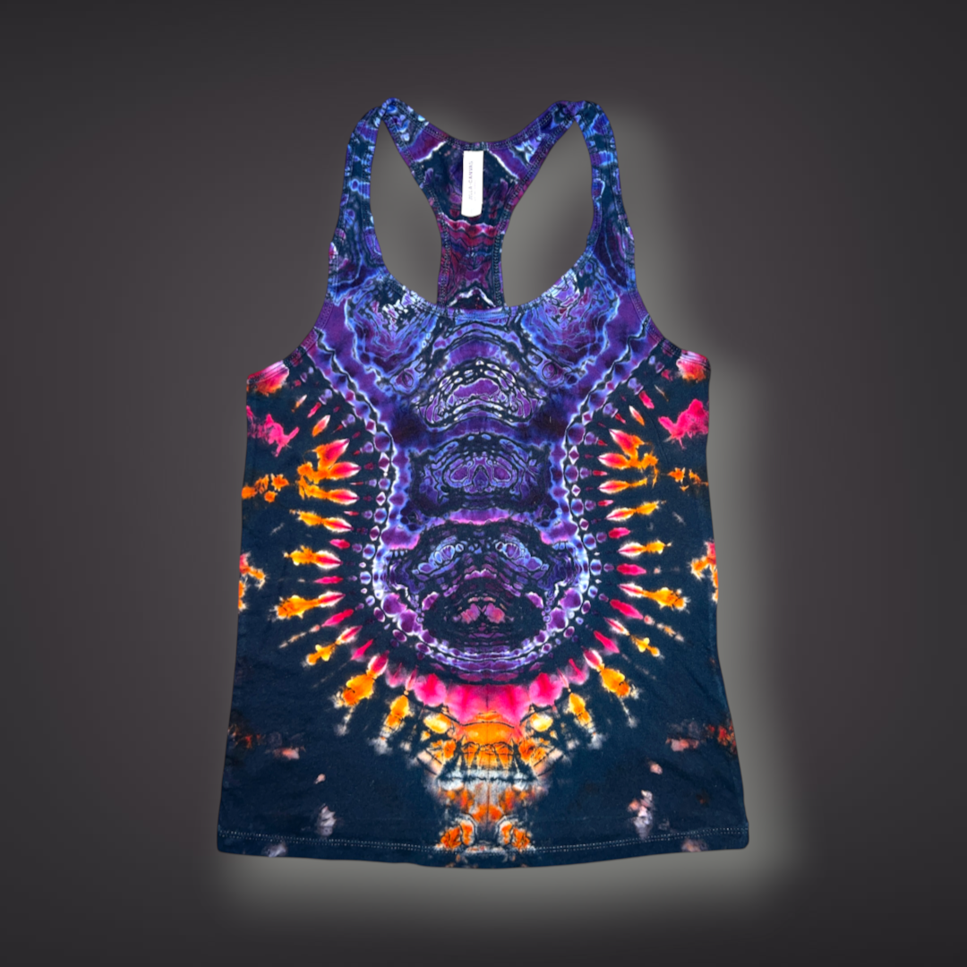Women's Small - Tribal Reverse Dye Racerback Tank - Pacific Sunset