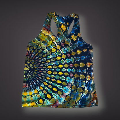 Women's XLarge - Stained Glass Reverse Dye Racerback Tank - Fall Tones