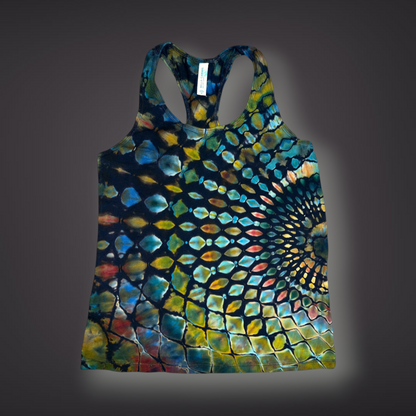 Women's Medium - Stained Glass Reverse Dye Racerback Tank - Fall Tones