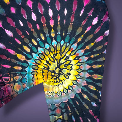 Stained Glass Reverse Dye Hooded Long Sleeve - Adult Large - Fall Gem Tones