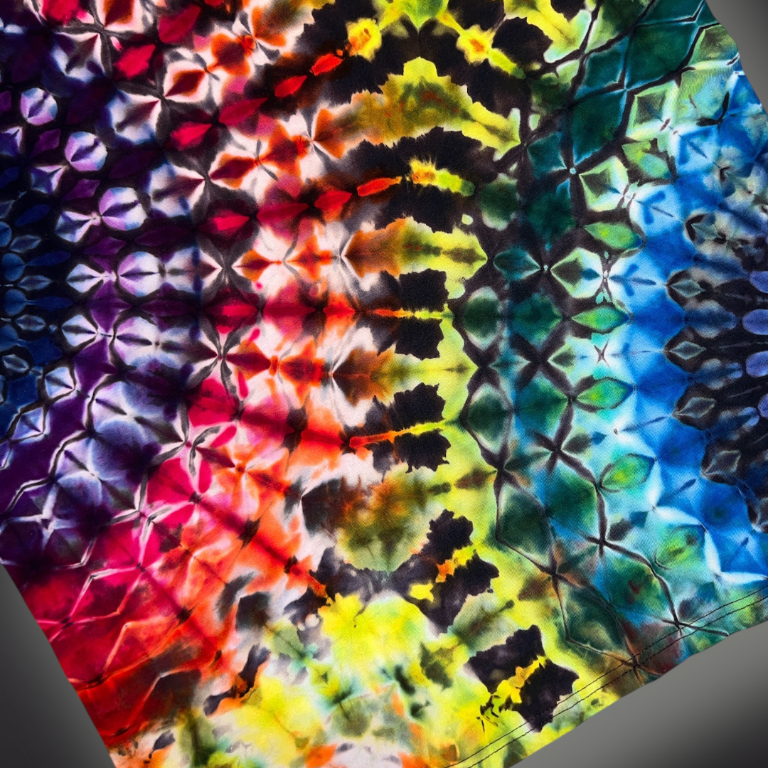 Adult Large - Stained Glass Reverse Dye Tank - Dark Rainbow