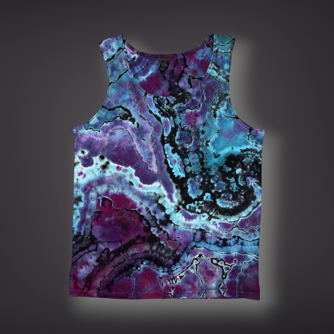 Adult Small - Geode Reverse Dye Tank - Abalone Shell