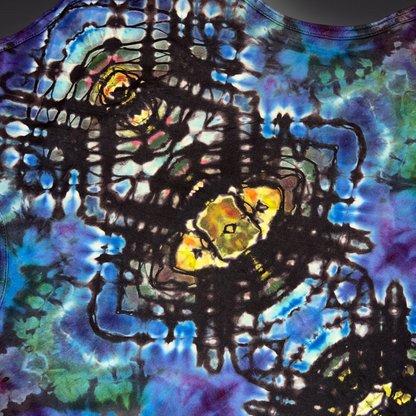 Adult Large - Tribal Reverse Dye Tank - Dark Rainbow