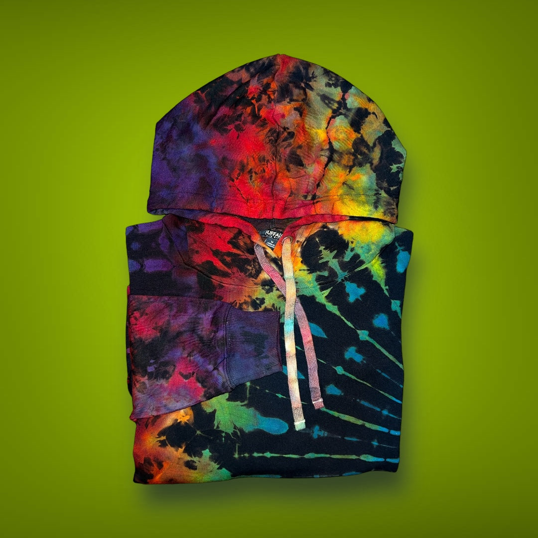 Stained Glass Dark Rainbow Hoodie - Women’s Medium