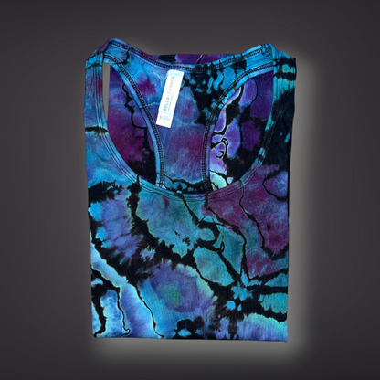 Women's Large - Geode Reverse Dye Racerback Tank - Abalone Shell
