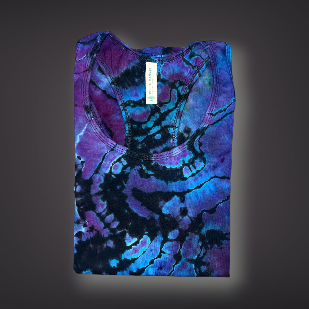 Women's 2XLarge - Geode Reverse Dye Racerback Tank - Abalone Shell