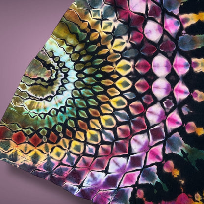 Stained Glass Reverse Dyed Hooded Long Sleeve - Ruby Glow - Adult Small