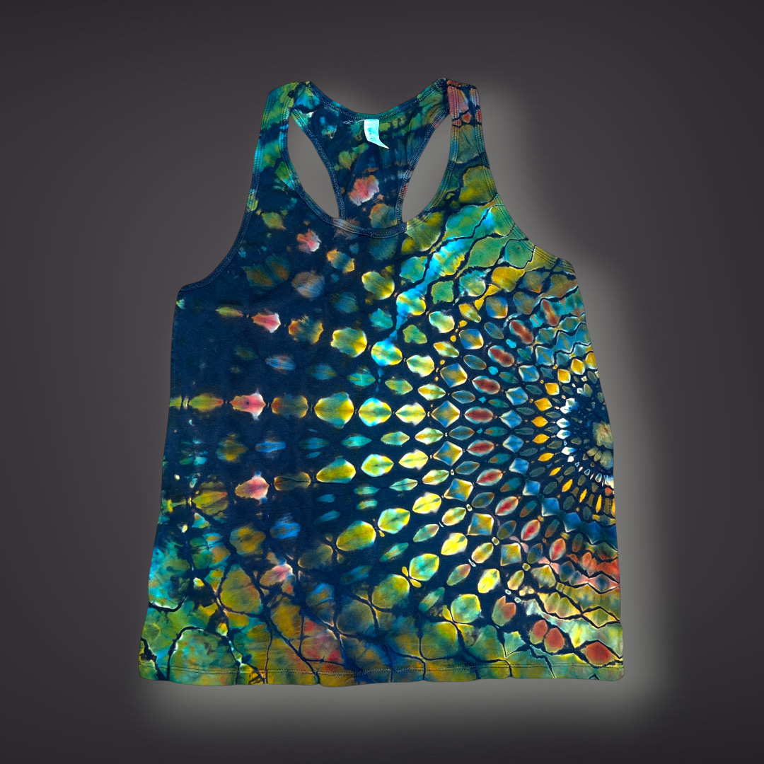 Women's 2XLarge - Stained Glass Reverse Dye Racerback Tank - Fall Tones