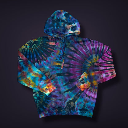 Fall Sunset Stained Glass Reverse Dyed Hoodie - Adult Medium