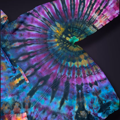 Fall Sunset Stained Glass Reverse Dyed Hoodie - Adult Medium