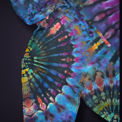 Fall Sunset Stained Glass Reverse Dyed Hoodie - Adult Medium