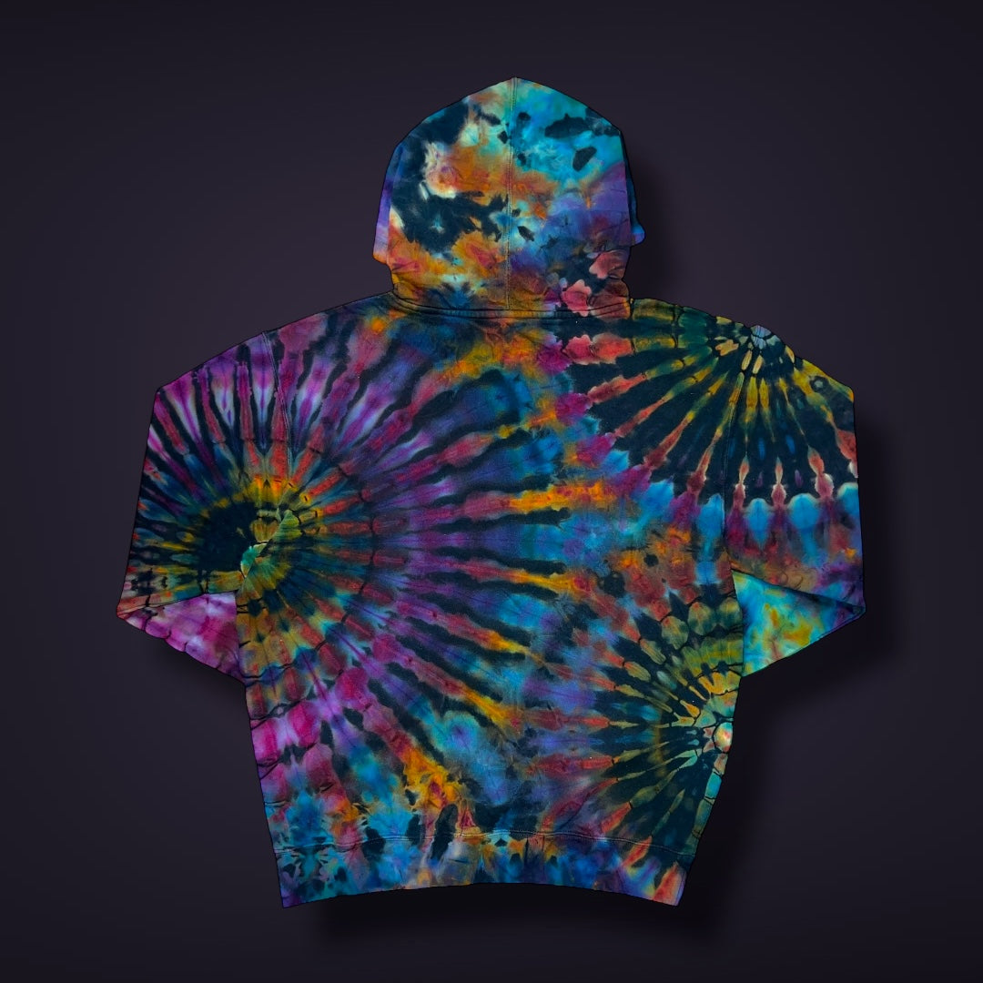 Fall Sunset Stained Glass Reverse Dyed Hoodie - Adult Medium