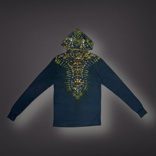 Adult Small - Camo Tribal Hooded Reverse Long Sleeve Shirt