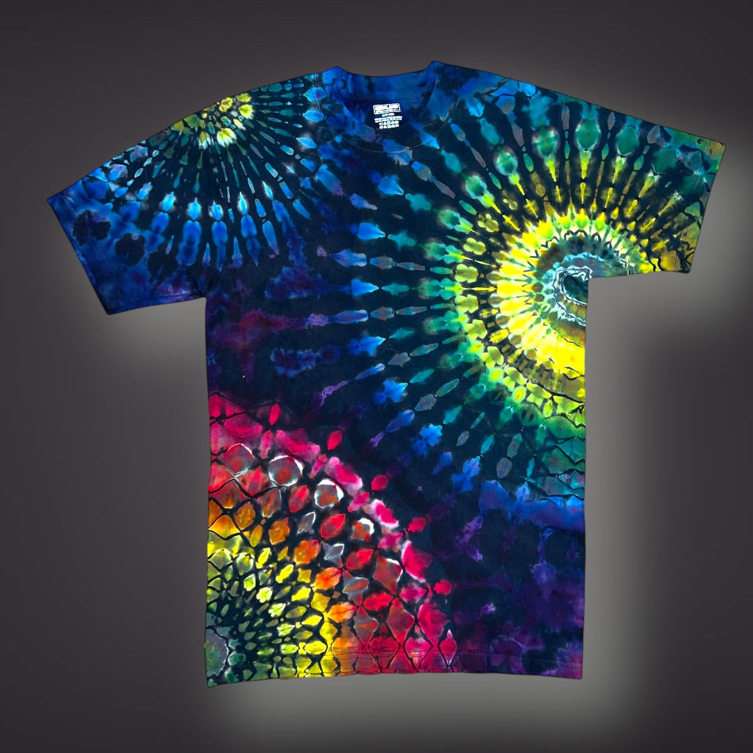 Adult Small - Dark Rainbow Reverse Short Sleeve Shirt