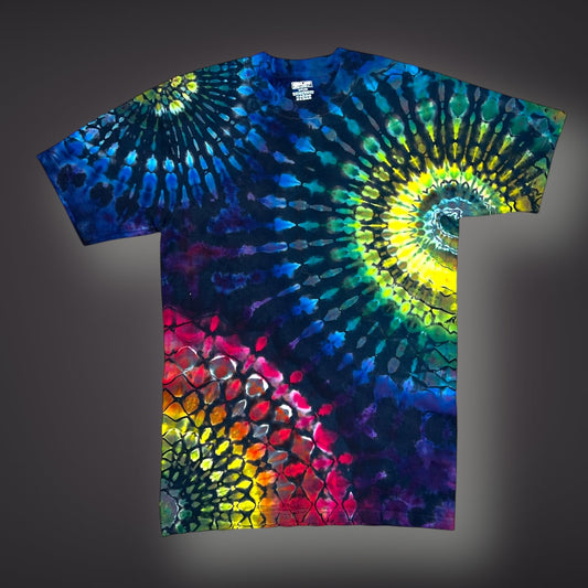 Adult Small - Dark Rainbow Reverse Short Sleeve Shirt