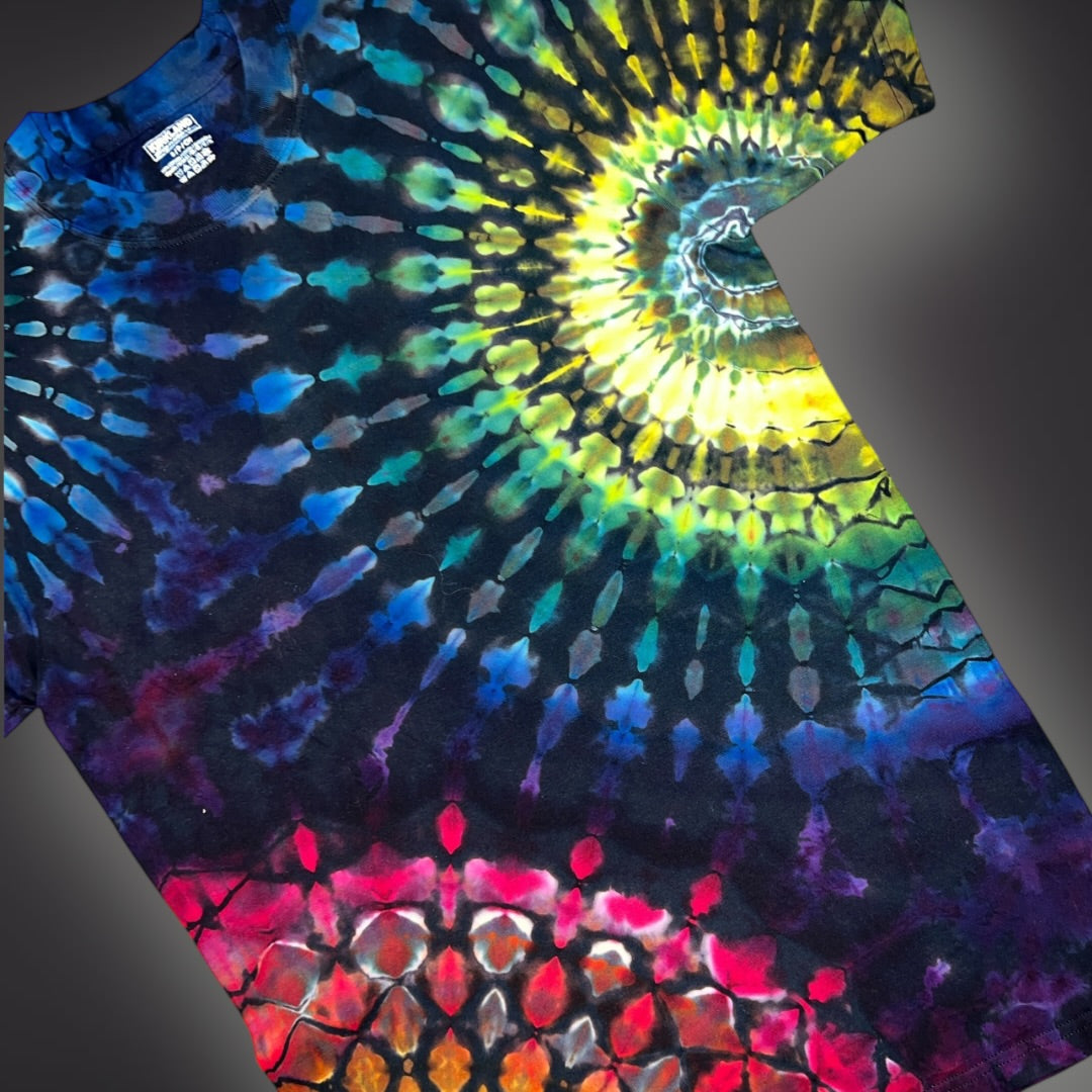 Adult Small - Dark Rainbow Reverse Short Sleeve Shirt
