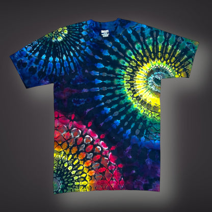 Adult Small - Dark Rainbow Reverse Short Sleeve Shirt