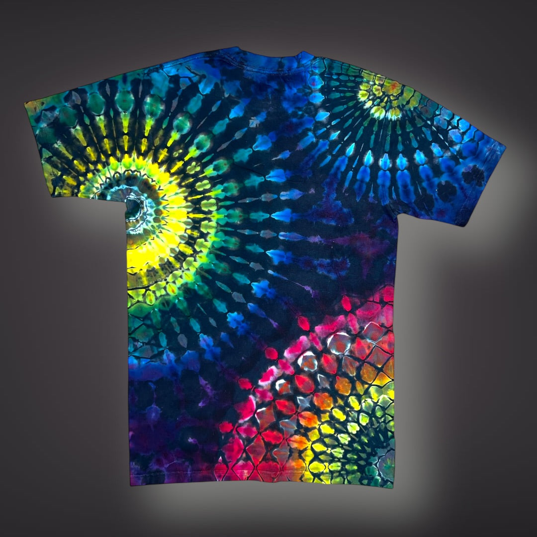 Adult Small - Dark Rainbow Reverse Short Sleeve Shirt