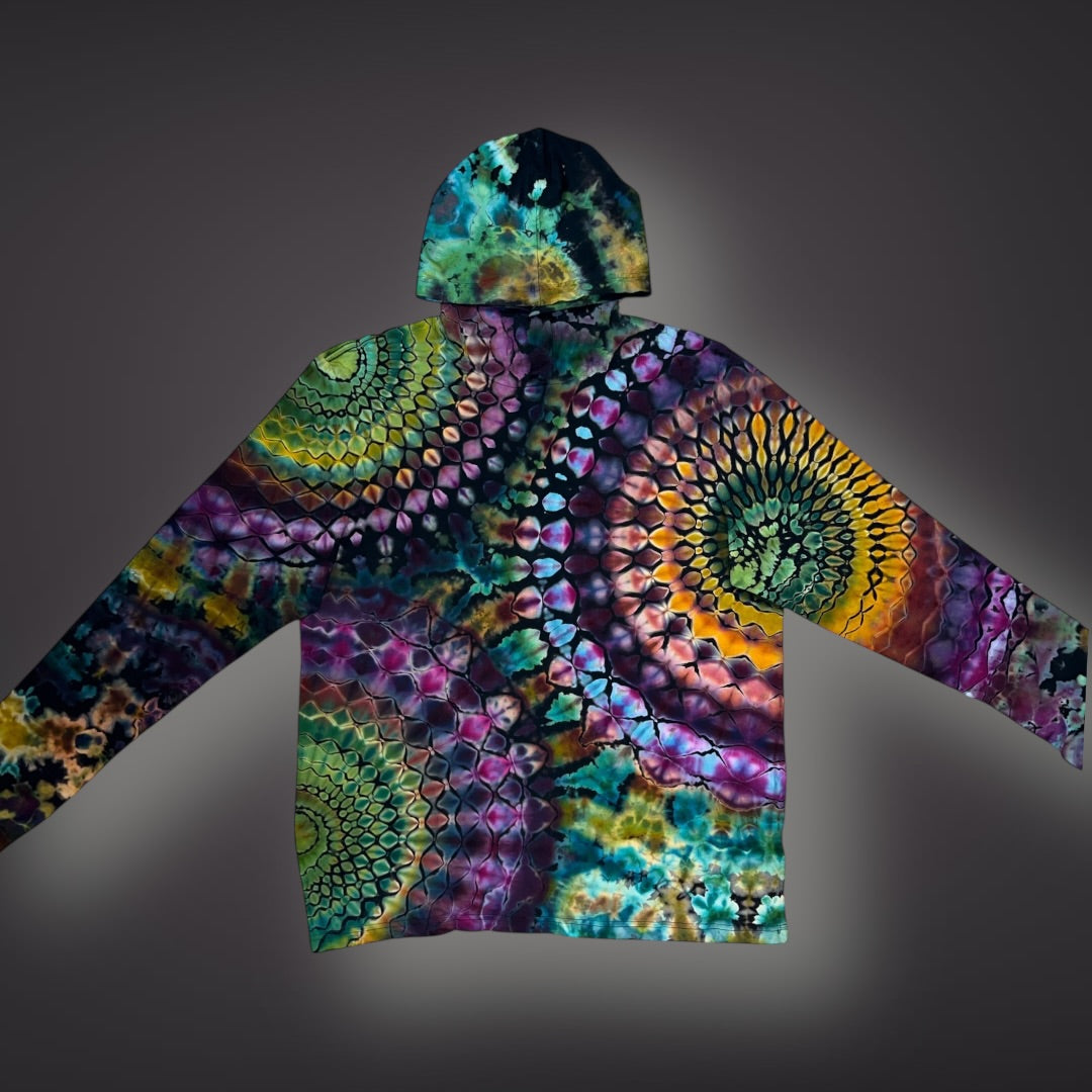 Adult XXLarge - Montana Fall Sunset Reverse Hooded Long Sleeve Shirt
