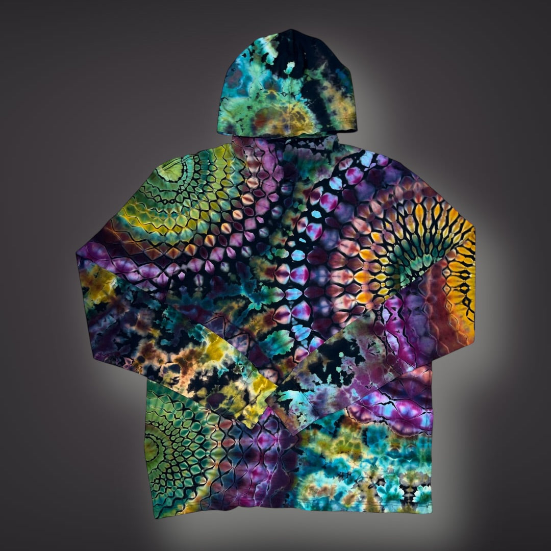 Adult XXLarge - Montana Fall Sunset Reverse Hooded Long Sleeve Shirt