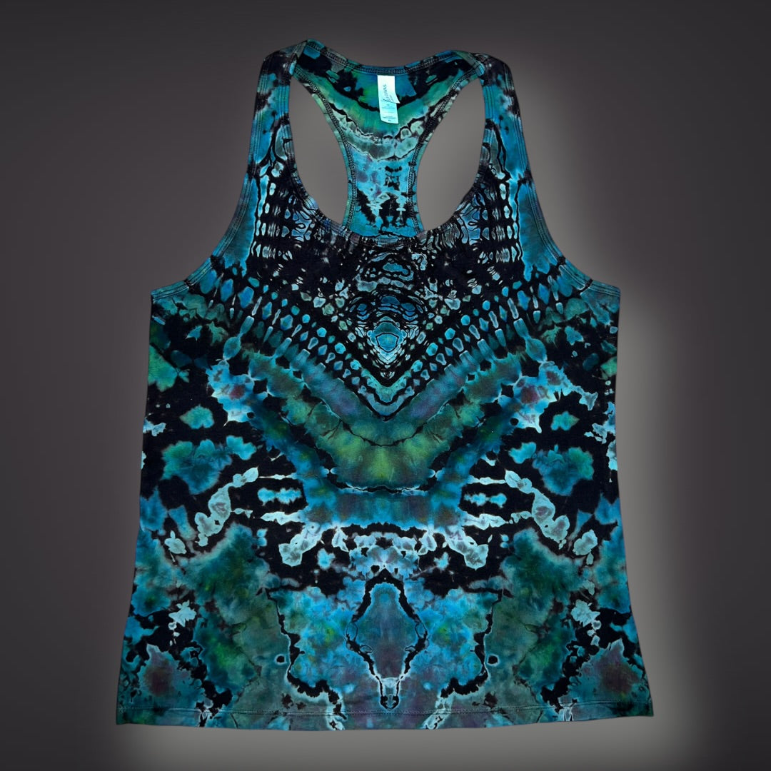 Tribal Symmetry Tank in Winterfresh - Women’s XLarge Reverse Racerback Tank