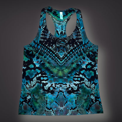 Tribal Symmetry Tank in Winterfresh - Women’s XLarge Reverse Racerback Tank