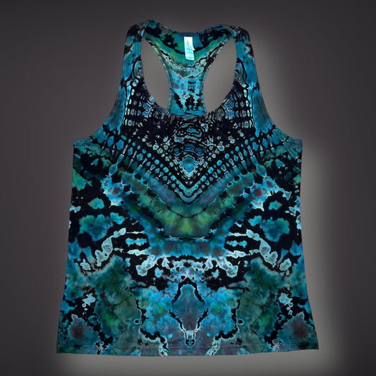 Tribal Symmetry Tank in Winterfresh - Women’s XLarge Reverse Racerback Tank