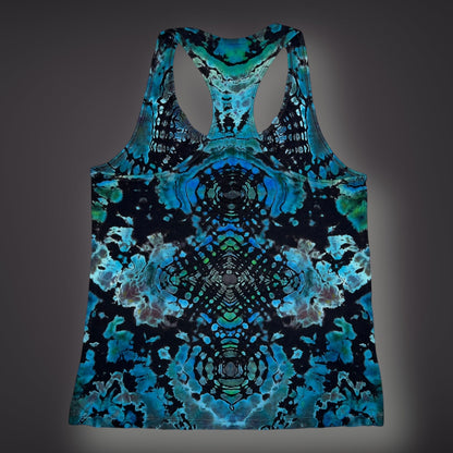 Tribal Symmetry Tank in Winterfresh - Women’s XLarge Reverse Racerback Tank