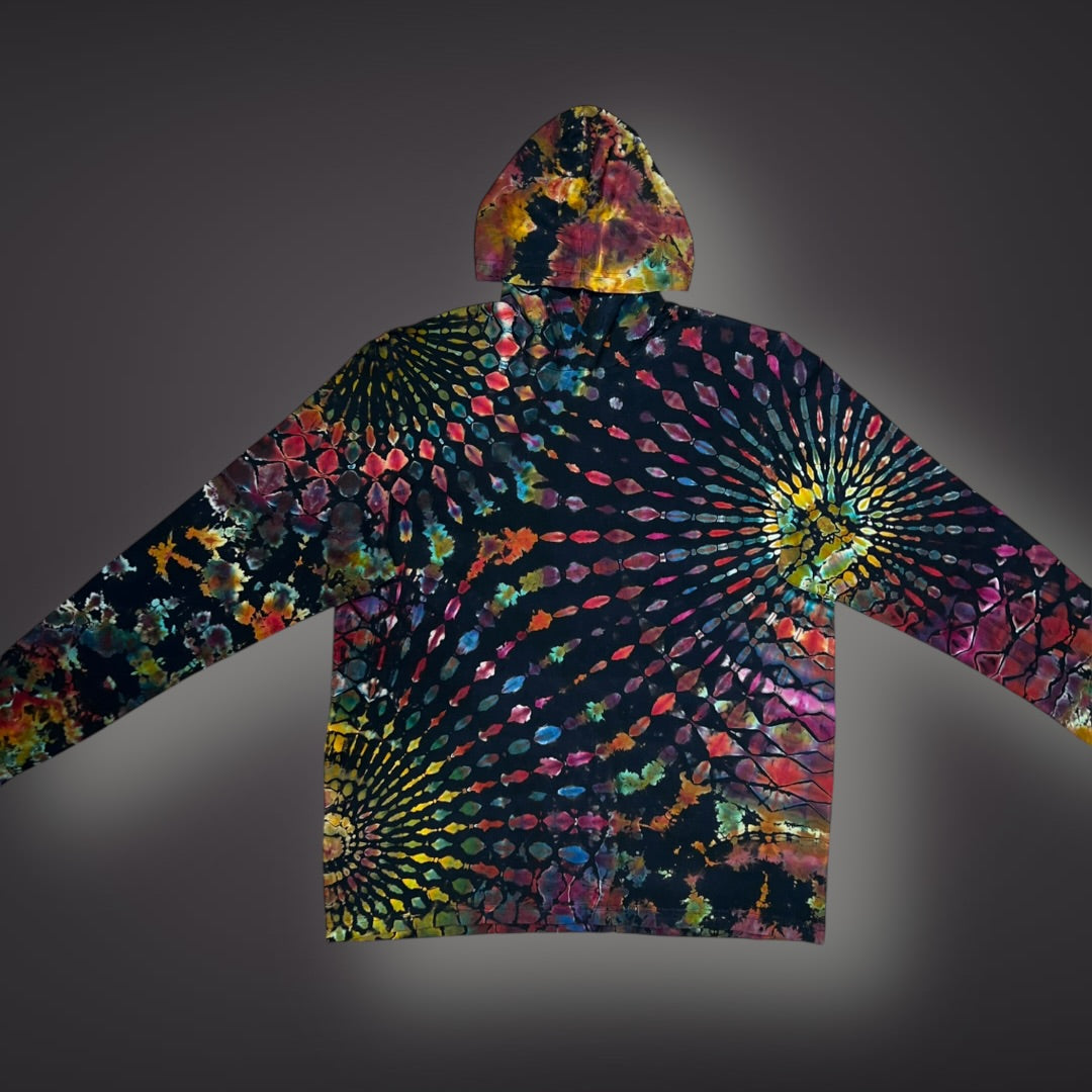 Adult XXLarge - Cherry Blossom Hooded Reverse Long Sleeve Shirt