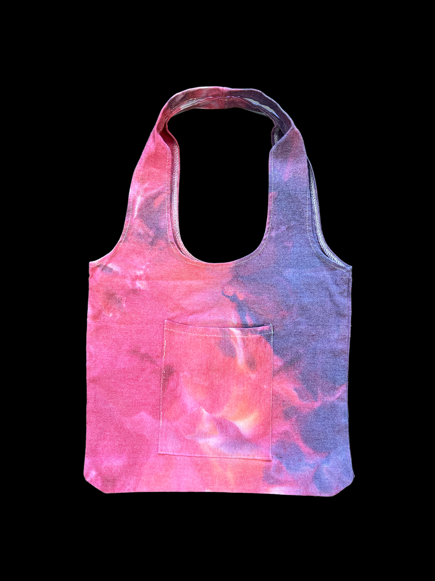 Pink and Purple Watercolor Tote Bag with 1 Pocket (Version 1)